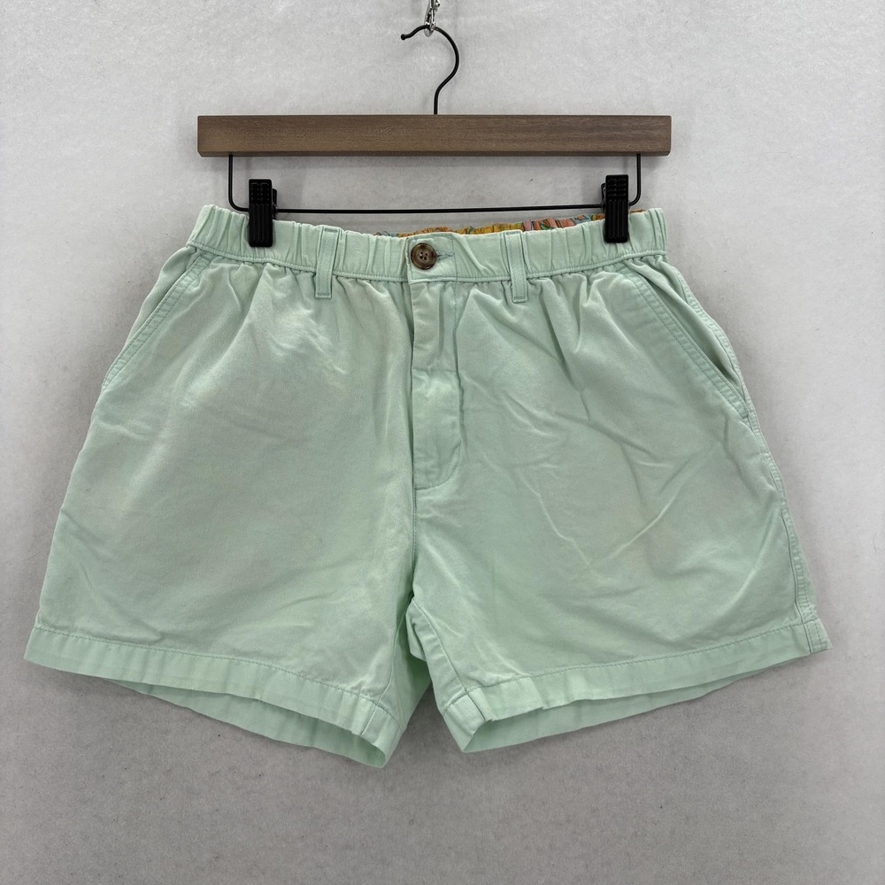 Chubbies The Seafoam Glasses Stretch Twill Shorts Mens Medium Green 5" Preppy